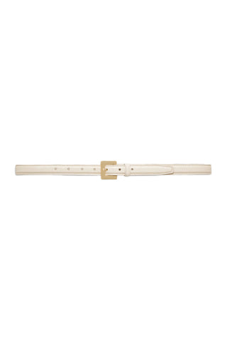 Nicola Belt in Bone Crinkled Patent