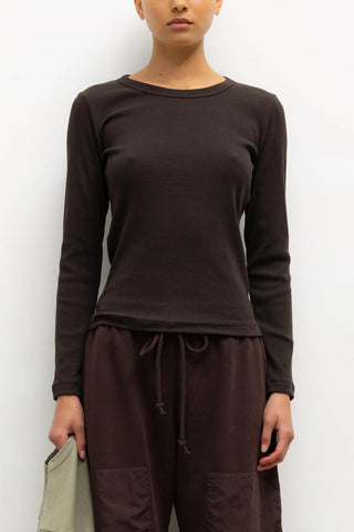 Kelly Slim Fit Long Sleeve in Chocolate