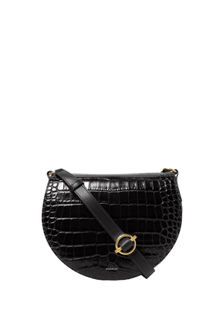 Kate Saddle Bag in Black Croco