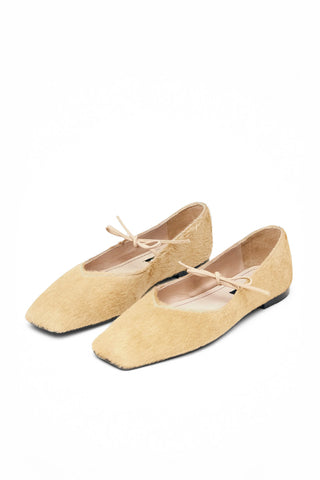 Sway Leather Ballet Flats in Soft Beige