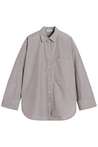 Derris Shirt in Thin Brown Stripe