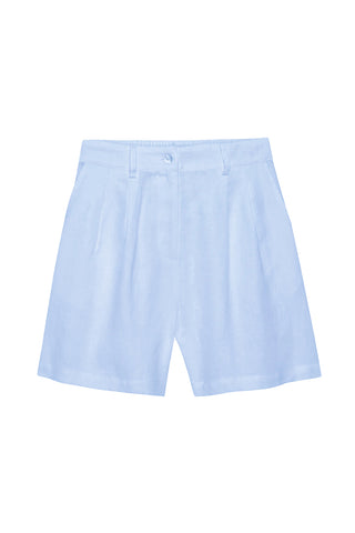 The Linen Pleated Short in Cloud