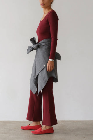 Rib Kick Flare in Oxblood