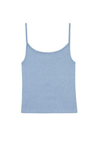 Rib Spaghetti Tank in Cornflower