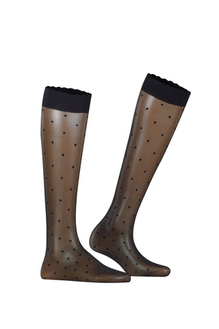 Knee High Dot Sock in Black
