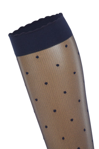 Knee High Dot Sock in Marine