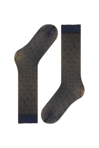 Knee High Dot Sock in Marine