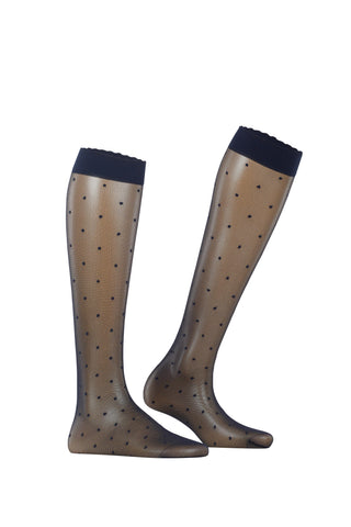 Knee High Dot Sock in Marine