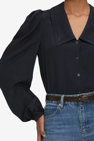 Long Sleeve Sailor Blouse in Navy