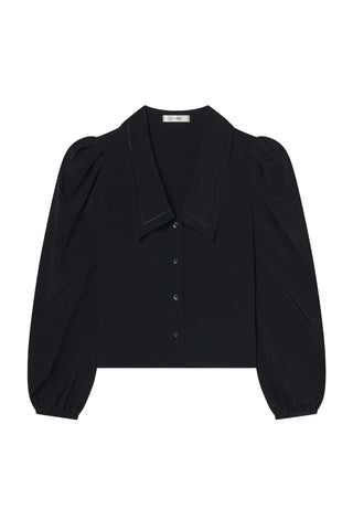 Long Sleeve Sailor Blouse in Navy