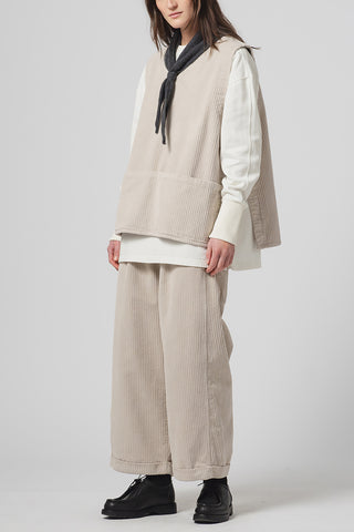 Dream Cord Painter Smock Vest in Mastik