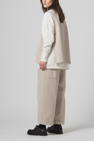 Dream Cord Painter Smock Vest in Mastik