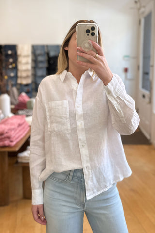 Linen Oversized Shirt in White