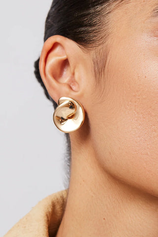 Rio Button Earrings in Gold