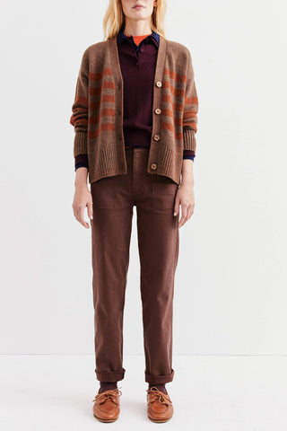 The Raffa Cardigan in Coffee/Copper