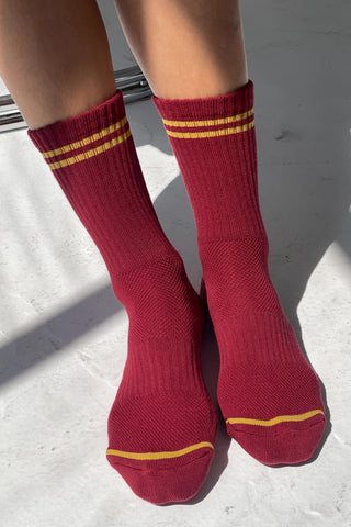 Boyfriend Socks in Cardinal