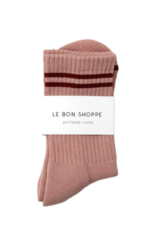 Boyfriend Socks in Vintage Pink