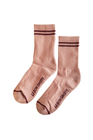 Boyfriend Socks in Vintage Pink