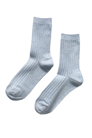 Her Socks - Modal Lurex in Morning Mist