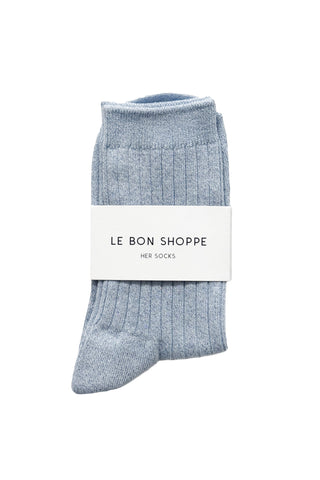 Her Socks - Modal Lurex in Morning Mist