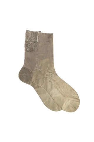 One Ribbed Laminated Socks in Bosco