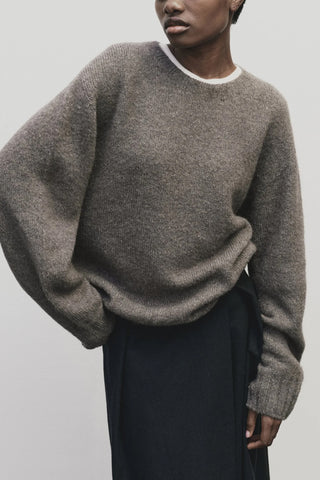 Alpaca Blend Sweater in Gray