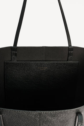 Abilla Leather Tote in Black