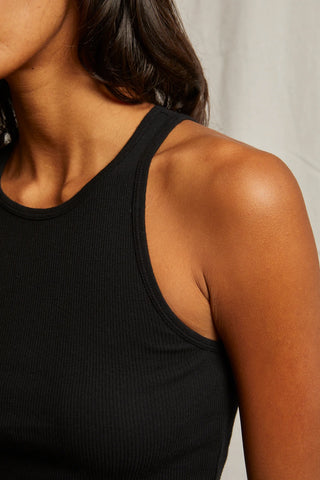 Kravitz Rib Tank in True Black