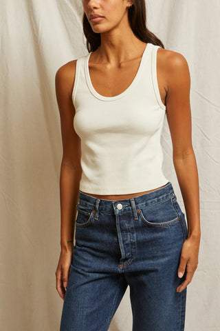 Blondie Tank in Bright Ivory