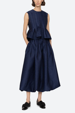 Fayetta Embossed Tank in Navy