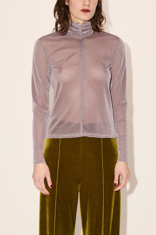 Mesh Velvet Long Sleeve in Mauve