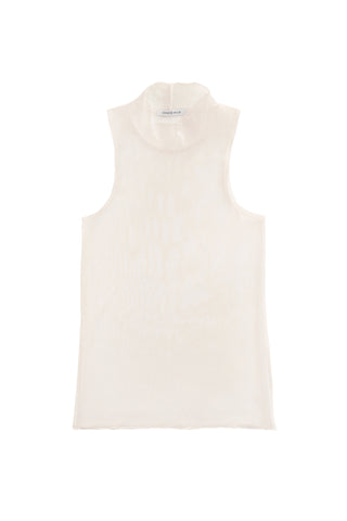 Mesh High Neck Top in Silk