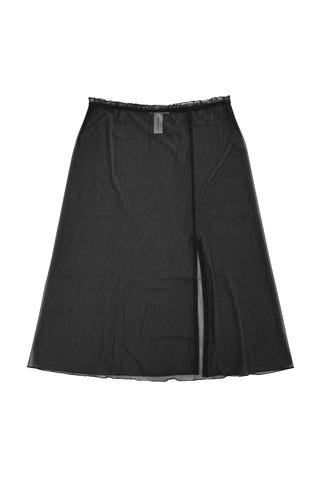 Mesh Slip Skirt in Black
