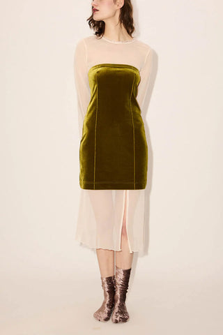 Mesh Slip Skirt in Silk