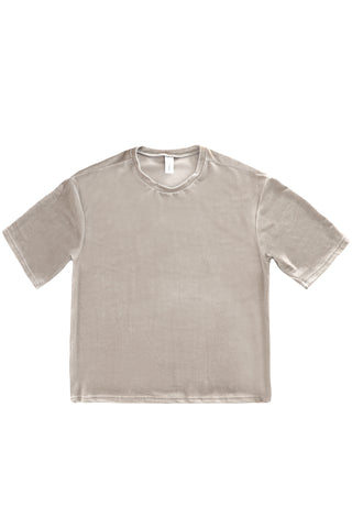 Velvet Oversized Tee in Taupe