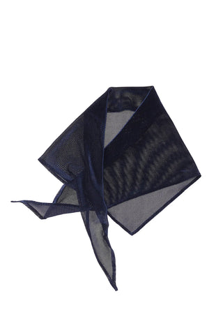 Mesh Velvet Triangle Scarf in Marine
