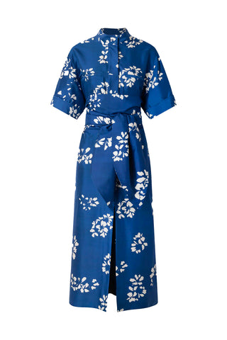 Andora Dress in Bleu/Ecru