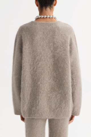 Brushed V Neck in Greige