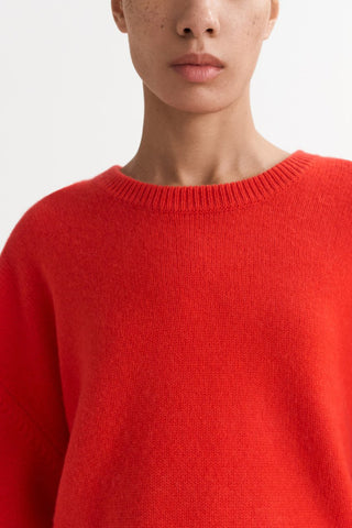 Relaxed Fit Crewneck in Tangerine