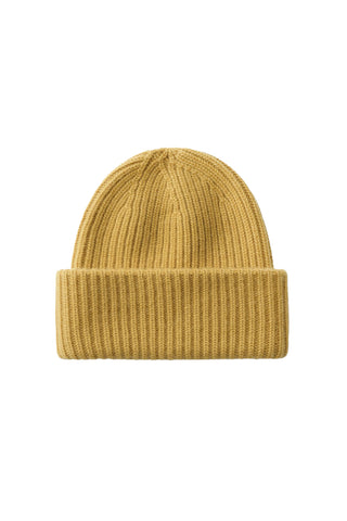 Ribbed Beanie in Light Honey