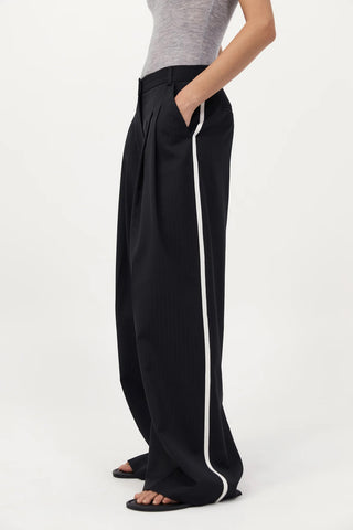 Side Stripe Homme Pant in Black Pinstripe