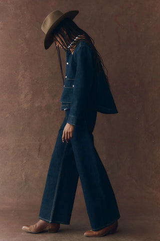 Denim Swingy Jacket in Midnight Rinse