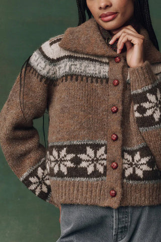 Nordic Scholar Cardigan in Hickory Fair Isle