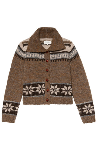 Nordic Scholar Cardigan in Hickory Fair Isle