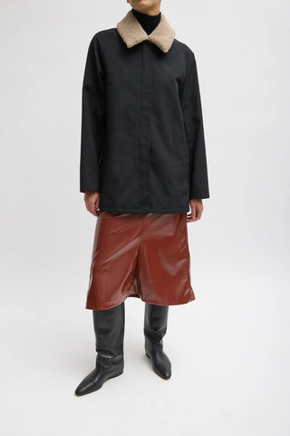 Lotte Nylon Car Coat in Black