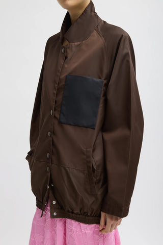 Eco Nylon Bomber in Brown