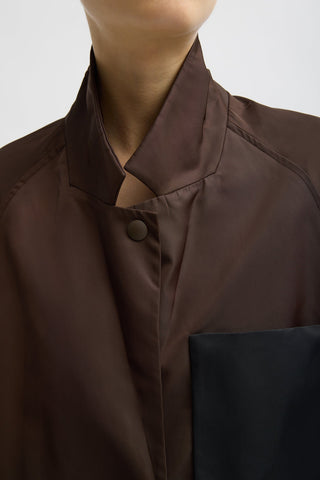 Eco Nylon Bomber in Brown
