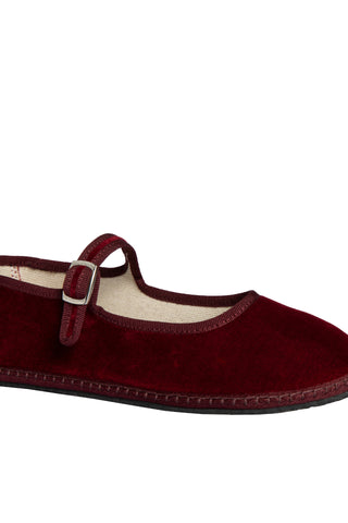Velvet Mary Jane in Bordeaux