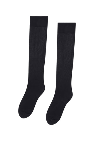 Satin Touch 20 Knee High in Black