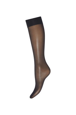 Satin Touch 20 Knee High in Black